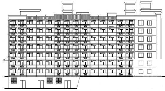 中式风格7层学校宿舍楼建筑施工CAD图纸（框架结构、） - 3