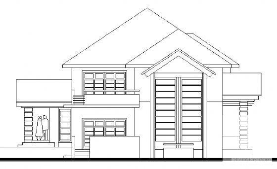 2层别墅（B2型）建筑CAD图纸 - 1