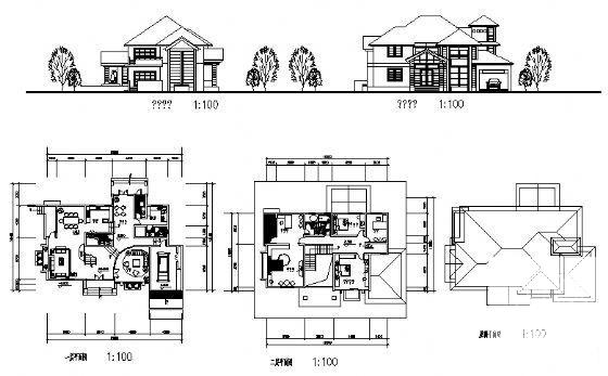 2层别墅（B2型）建筑CAD图纸 - 3