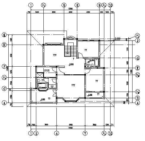 2层别墅（A3型）建筑CAD图纸 - 1