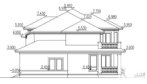 2层别墅（A3型）建筑CAD图纸 - 2