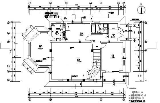 2层小别墅建筑CAD图纸（最新整理） - 1