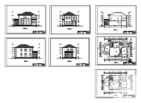 2层小别墅建筑CAD图纸（最新整理） - 3