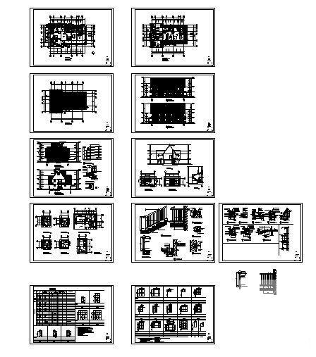 小型2层别墅（E型）建筑CAD施工图纸 - 1