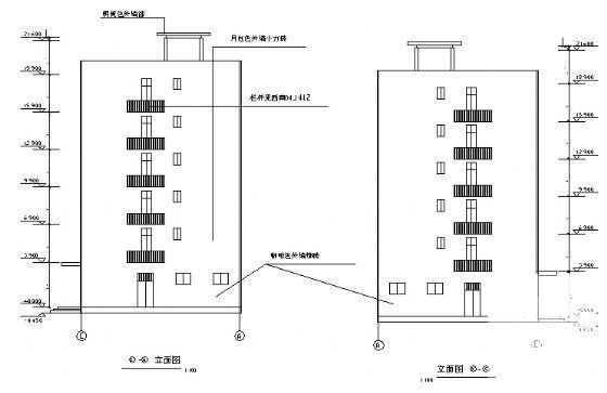 6层商住楼建筑施工CAD图纸（总） - 4