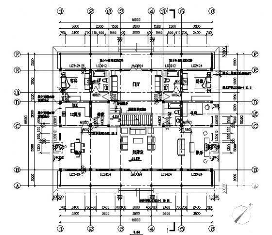 小型的2层别墅（A型）建筑CAD图纸 - 1