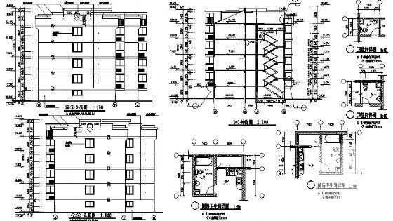 区住宅楼建筑CAD施工图纸 - 2