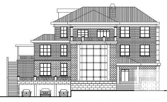 砌体结构3层别墅建筑CAD施工图纸 - 2