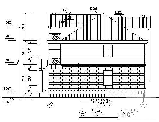2层砌体结构联体别墅建筑方案设计CAD施工图纸 - 4