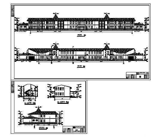 2层框架别墅建筑建筑施工CAD图纸 - 1