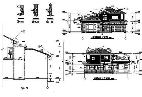 阳光山城A型2层独立别墅建筑施工CAD图纸（砌体结构） - 3