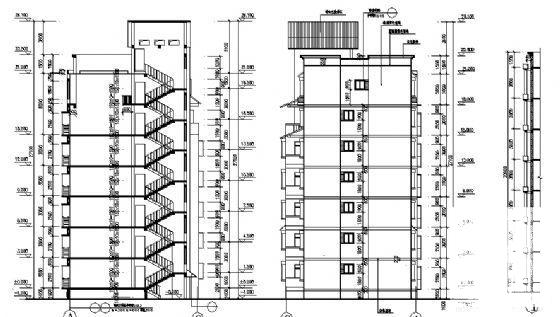 天奇花园小区B区7层住宅楼建筑施工CAD图纸（框剪结构） - 1