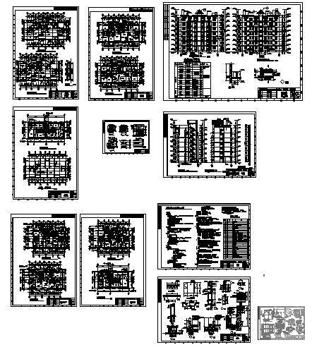 天奇花园小区B区7层住宅楼建筑施工CAD图纸（框剪结构） - 4