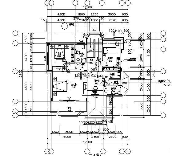 2层小户型独立别墅建筑施工CAD图纸（框架结构） - 1