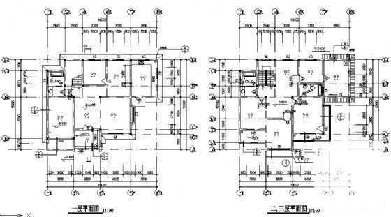 砌体结构3层独立式别墅建筑施工CAD图纸 - 1