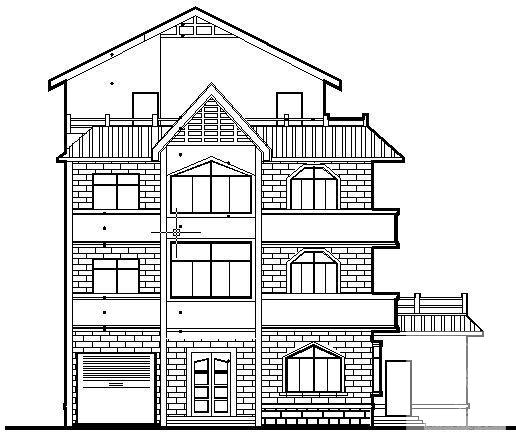 砌体结构3层独立式别墅建筑施工CAD图纸 - 2