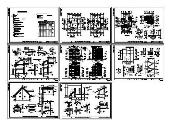 砌体结构3层独立式别墅建筑施工CAD图纸 - 3