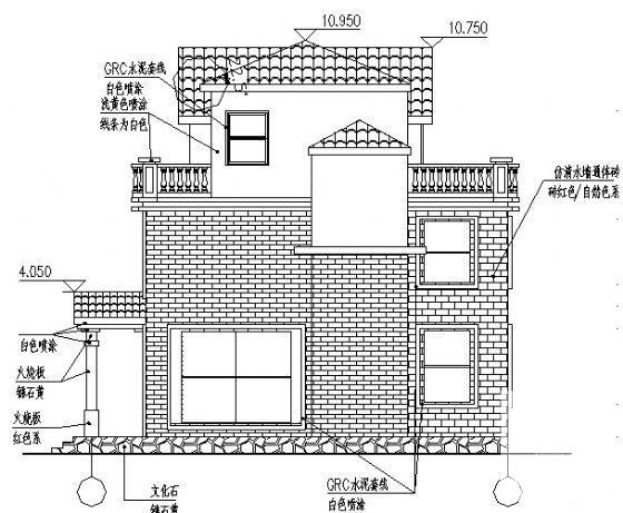 3层小户型联体别墅建筑施工CAD图纸 - 1