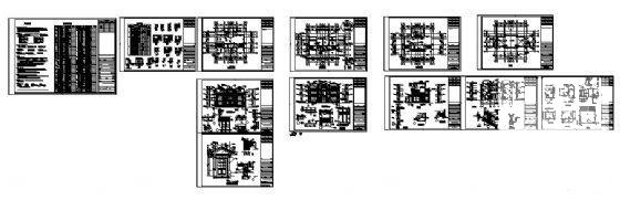 3层小户型联体别墅建筑施工CAD图纸 - 3