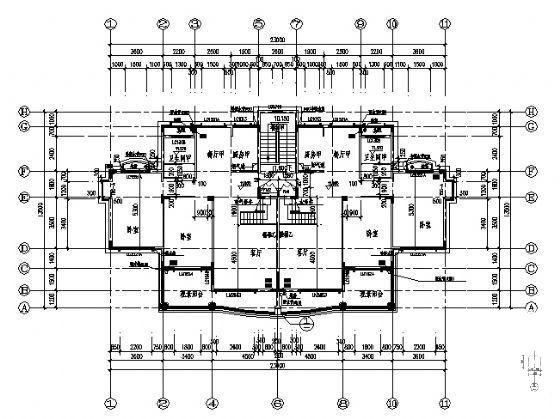 长江国际花园44号住宅楼建筑施工CAD图纸 - 4