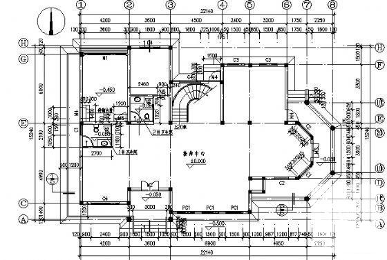 2层别墅建筑结构CAD施工图纸（砌体结构） - 1