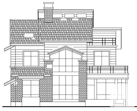 砌体结构2层中西独院D型别墅建筑施工CAD图纸 - 4