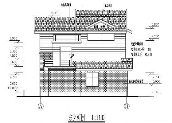 3层中西独院A型别墅建筑施工CAD图纸 - 1