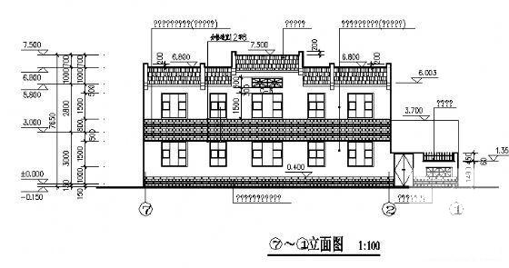 2层砖混结构小住宅楼建筑方案设计CAD图纸 - 4