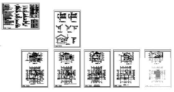 3层别墅建筑方案设计CAD施工图纸（框架结构） - 2