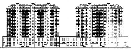 住宅小区商住楼楼群建筑施工CAD图纸 - 1