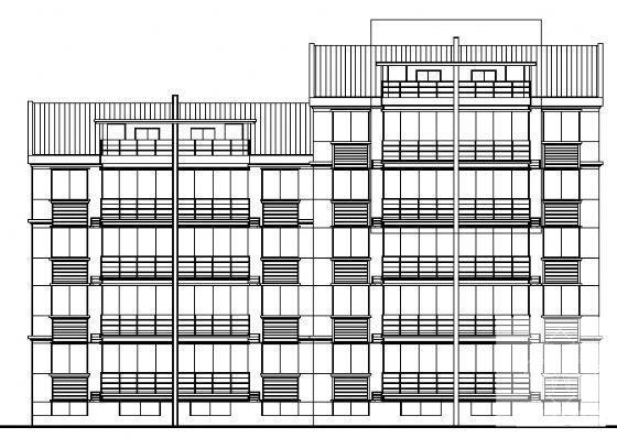 6层职工宿舍楼建筑方案设计CAD图纸 - 3