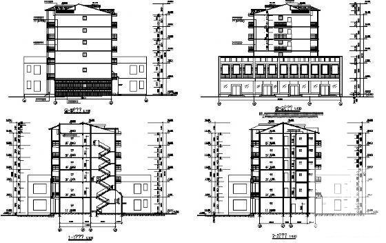 6层砖混结构底商住宅楼建筑CAD施工图纸 - 2
