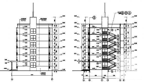 校砖混结构6层学生宿舍楼建筑方案设计CAD图纸 - 1