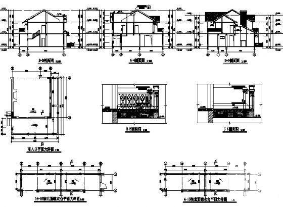 2层联排别墅建筑施工CAD图纸 - 2