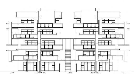4层坡地板式现代住宅楼建筑设计方案设计CAD图纸（砌体结构） - 1
