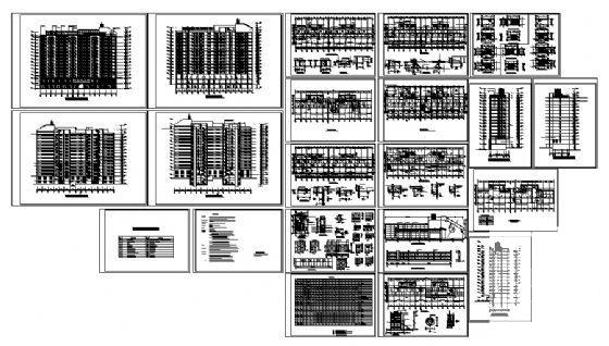 15层职工宿舍楼建筑CAD施工图纸 - 2