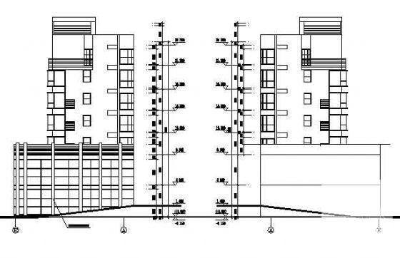 框剪结构6层商住综合住宅楼建筑施工CAD图纸 - 1