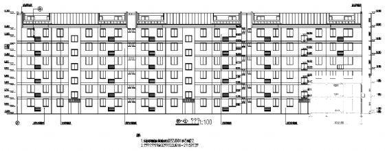 湖宾苑6层住宅楼建筑CAD施工图纸 - 1