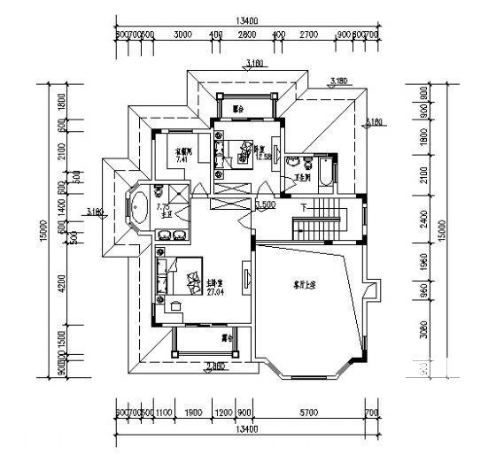 2层独栋别墅方案设计CAD图纸 - 1