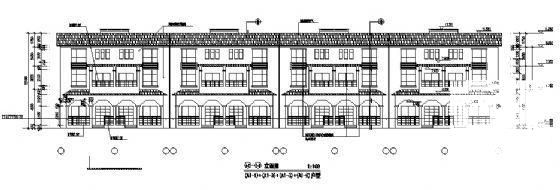 精美3层联排别墅建筑CAD图纸 - 1