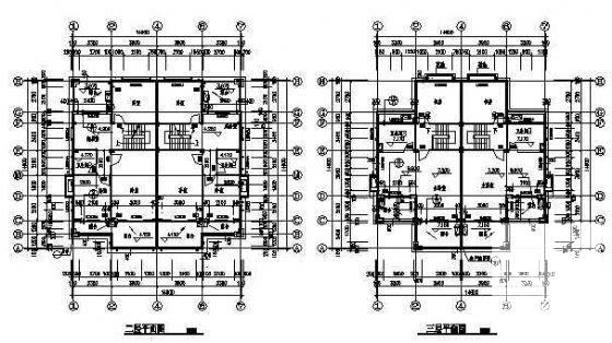 3层长江国际花园双拼别墅建筑CAD施工图纸 - 1