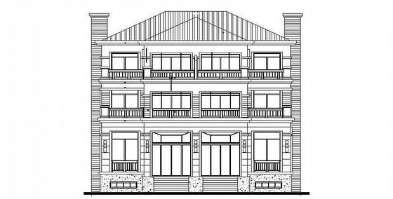 3层长江国际花园双拼别墅建筑CAD施工图纸 - 3