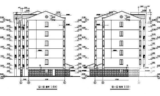 南方小区6层住宅楼建筑方案设计CAD图纸 - 1