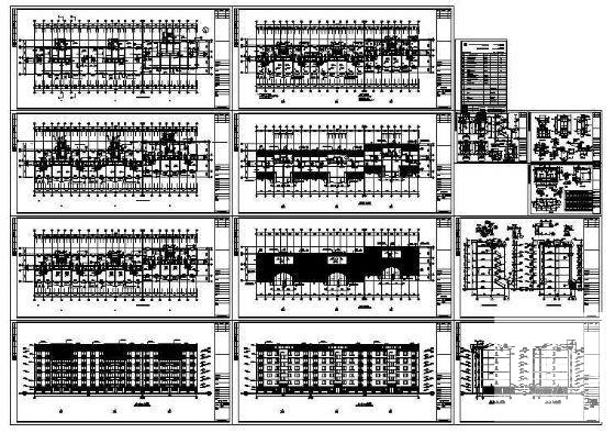 南方小区6层住宅楼建筑方案设计CAD图纸 - 3