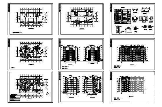 北方度假小区6层住宅楼建筑结构CAD施工图纸 - 2