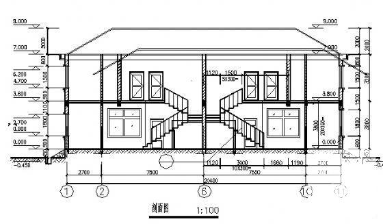 两层双拼别墅建筑图纸 - 4