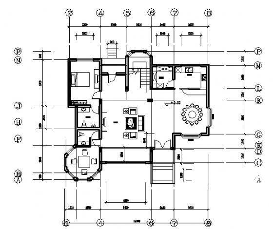 月亮湾3层别墅建筑CAD图纸 - 1