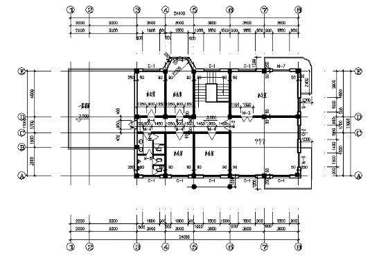 砖混结构2层别墅建筑方案设计CAD施工图纸 - 1
