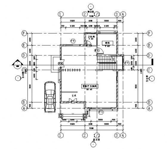 龙择居A型F栋2层小型别墅建筑CAD图纸 - 4