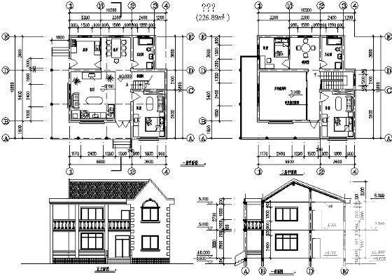 精美2层小别墅建筑CAD图纸 - 1
